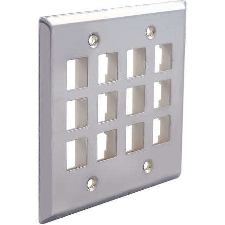 stainless steel single‐gang and double‐ gang faceplates