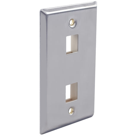 stainless steel single‐gang and double‐ gang faceplates