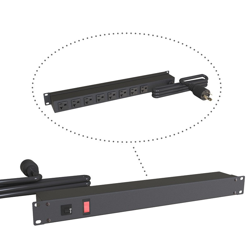 Hammond 1589-RF-RR PDU (1P) 20A/125V OF(8) 5-20R (P)L5-20P 15 ft