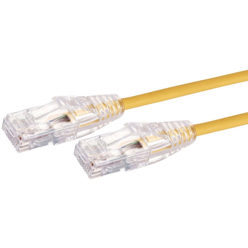 Patch Cord Ultra-thin Cat6A UTP, Fluke Tested, 28AWG Yellow 15ft