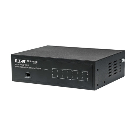 Tripp Lite series 8-Port 10/100/1000 Mbps Desktop Gigabit Ethernet Unmanaged Switch with PoE+