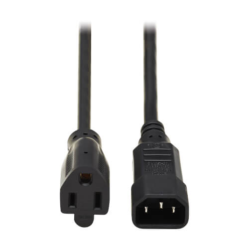 Tripp Lite Power Cable 5-15R to C14 - 13A/125V 16AWG 2ft Black