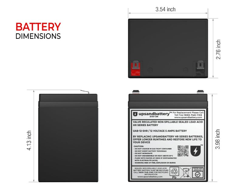 Battery (UPS Rated) - Sealed Lead Acid 12V  5AH