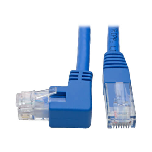 Tripp Lite Patch Cable Left-Angle Cat6 Gigabit Molded UTP (RJ45) 15ft Blue