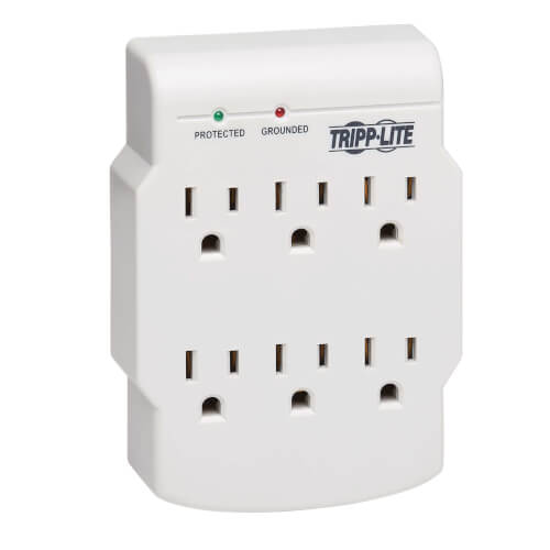 Tripp Lite Protect It!  6-Outlet Surge  540Joules Direct Plug-In Light Gray
