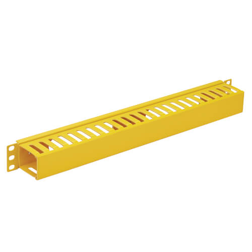 Tripp Lite Horizontal Cable Manager - Finger Duct with Cover, Yellow, 1U