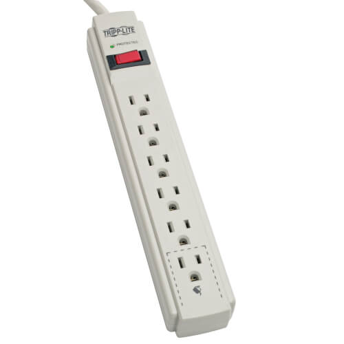 Tripp Lite Protect It!  6-Outlet  990Joules 8ft Cord LED  Light Gray Housing