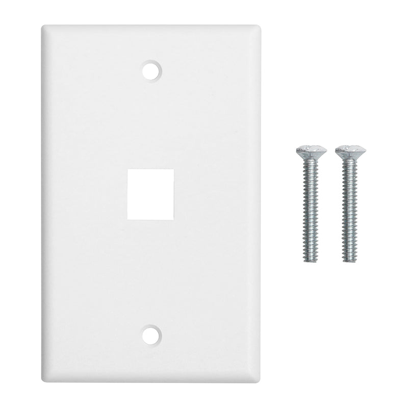 Primewired Wall Plate for Keystone - Matte White, 1 Port