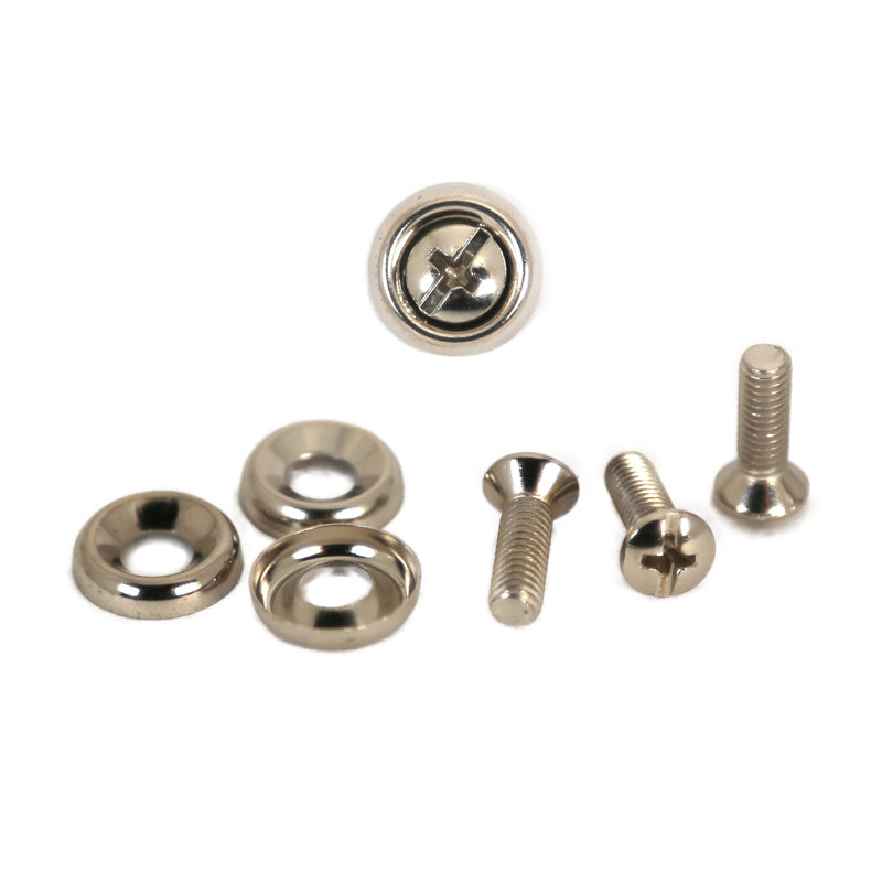 Hammond 1421 Series 10-32 Nickel Screws &amp;  Nickel Plated Steel Cup Washers   4pk