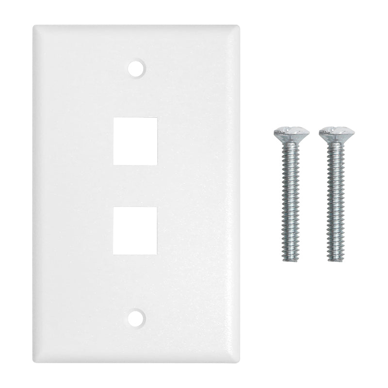 Primewired Wall Plate for Keystone - Matte White, 2 Port