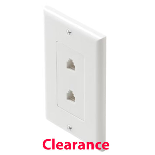 Standard 4C Tel Decora Wall Plate 2 port