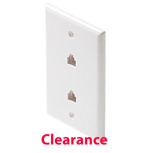 Standard 4C Tel Wall Plate 2plug UL