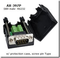 DB9 Male - RS232 w/ protection case &amp; screw pin