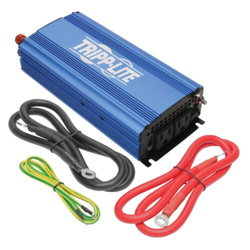 Tripp Lite Power Inverter Light-Duty Compact  750W with 2AC/1USB2.0A/Battery Cbl