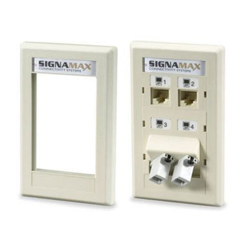 Signamax, Modular,  Multi Media, Single Gang Faceplate White