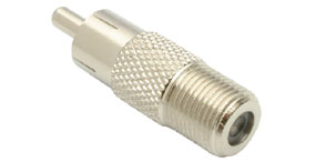 Coaxial Adapter, RCA, Male to F Female