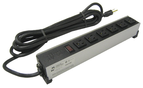 Hammond, 1584 Series w/Switch 16.51&quot; 8Outlets 5-15R Cord=6ft Straight 5-15P
