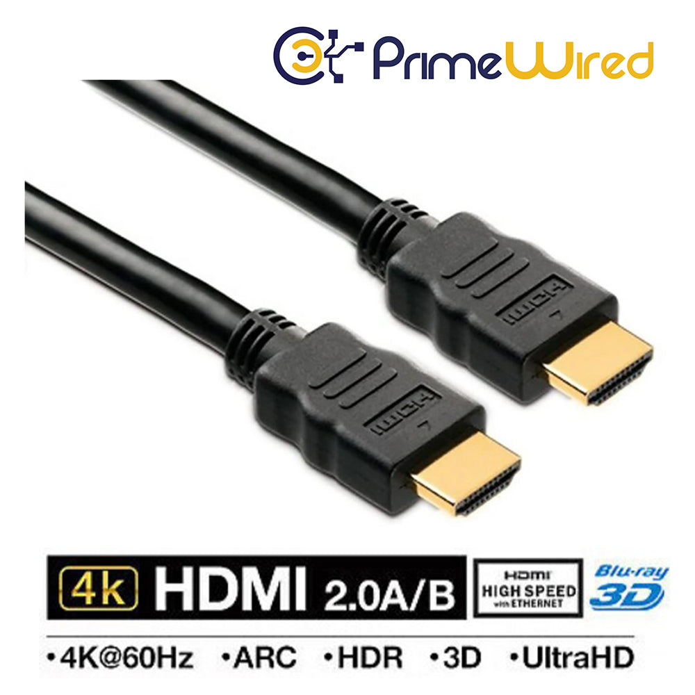 Primewired, HDMI Version 2.0, 4K High Speed Cable w/Ethernet,  1.5ft