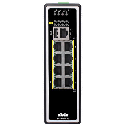 Tripp Lite Switch Industrial Managed  8-Port Gigabit Layer 2 1 Gbps, PoE+ 30W