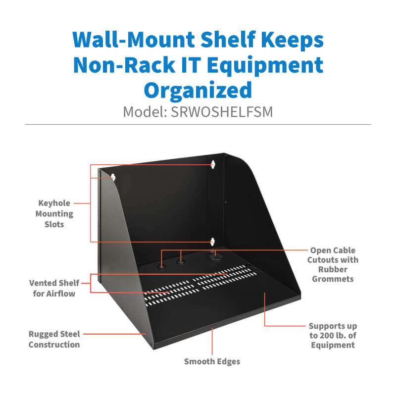 Tripp Lite Wall-Mount Double Shelf for IT Equipment